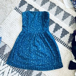 H81 Smocked Strapless Dress